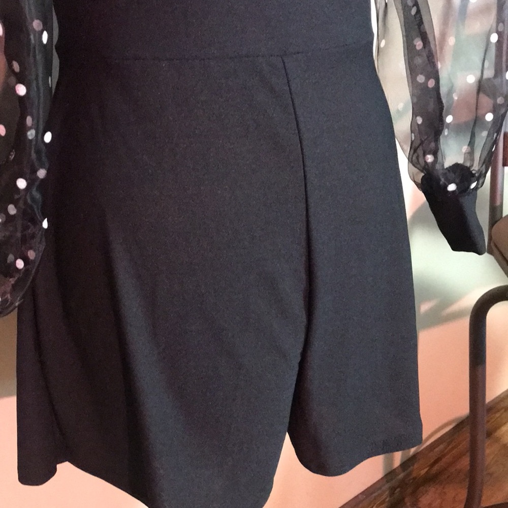 BooHoo Tall Polka Dot Organza Sleeve Romper - Picture 3 of 8